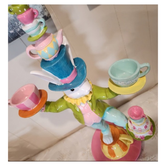 NEW Novogratz Mad Hatter Juggling Easter Bunny on Teacup 🐰 - Picture 10 of 12